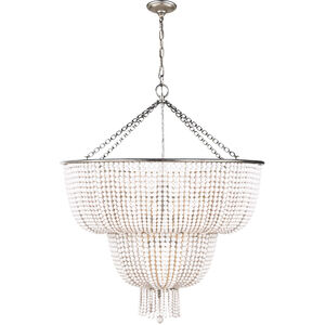 AERIN Jacqueline 12 Light 32.25 inch Burnished Silver Leaf Two-Tier Chandelier Ceiling Light in White Acrylic