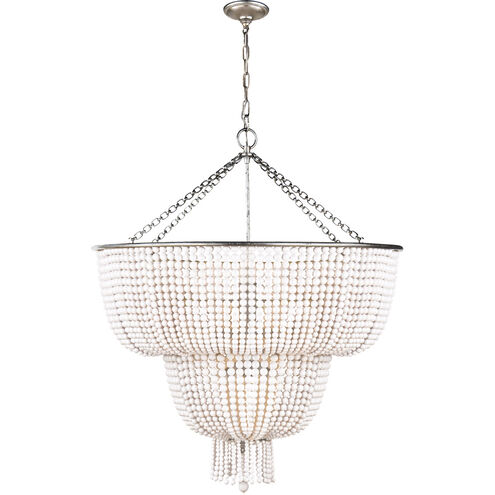 AERIN Jacqueline 12 Light 32.25 inch Burnished Silver Leaf Two-Tier Chandelier Ceiling Light in White Acrylic