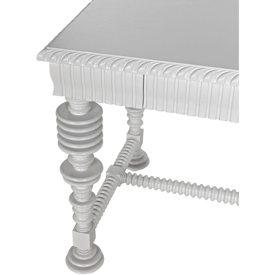 Portuguese 60 X 28 inch Solid White Desk, Small