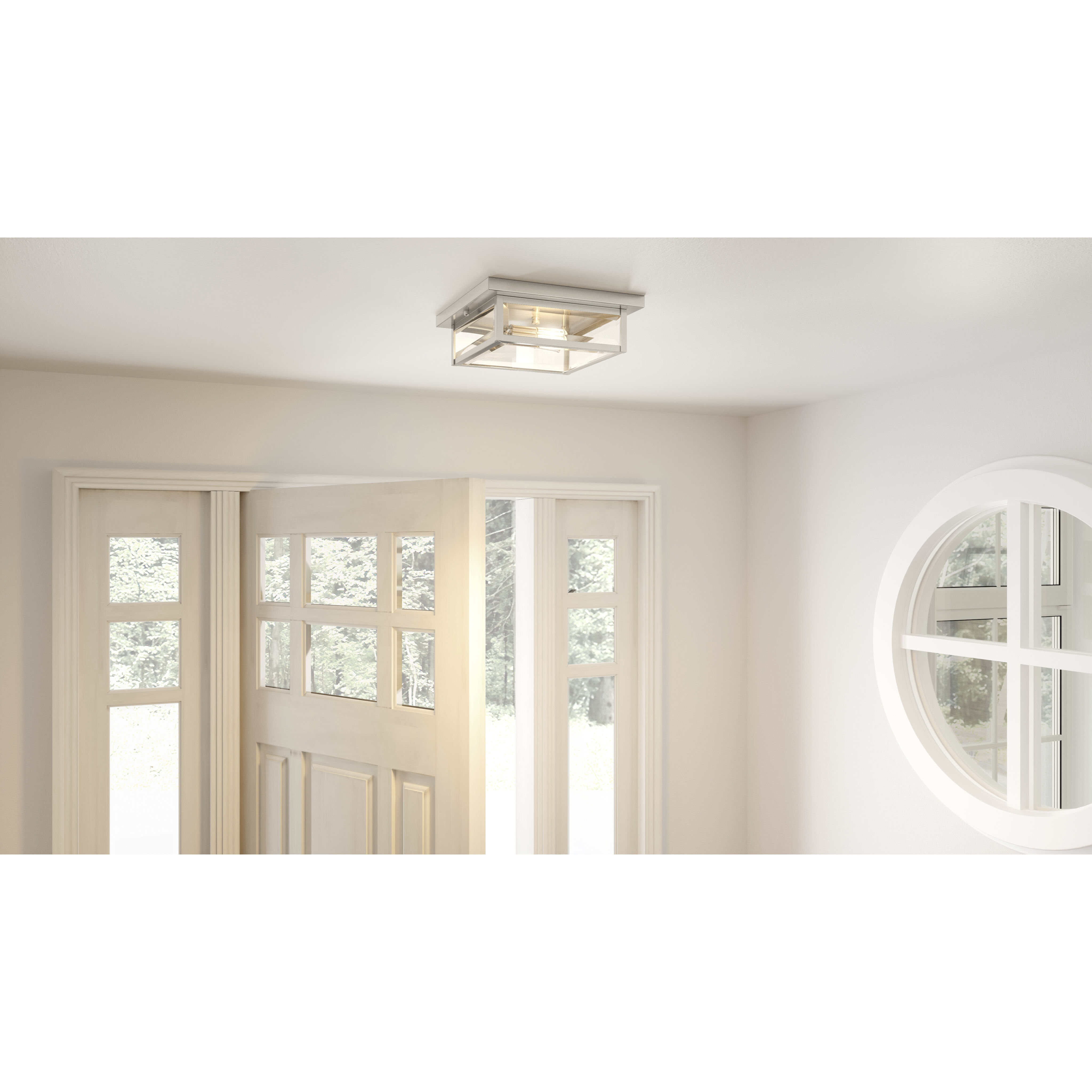 Westover 2 Light 12 inch Stainless Steel Flush Mount Ceiling Light