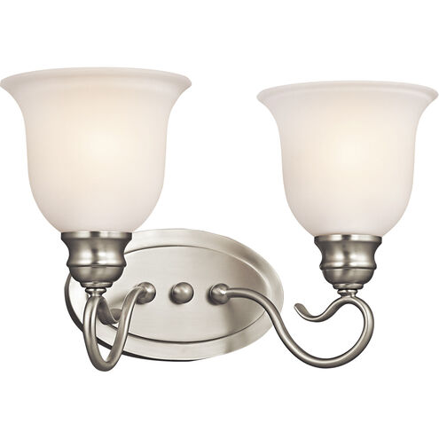 Tanglewood 2 Light 15 inch Brushed Nickel Wall Mt Bath 2 Arm Wall Light in Incandescent