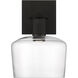 Port Nine Wall Sconce Wall Light in Clear, Matte Black