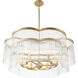 Azura 6 Light 34 inch Heirloom Brass Scalloped Pendant Ceiling Light