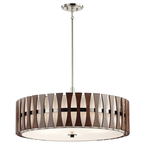 Cirus 5 Light 30 inch Auburn Stained Pendant/Semi Flush Ceiling Light