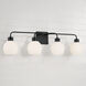 Tanner 4 Light 34 inch Matte Black Vanity Light Wall Light