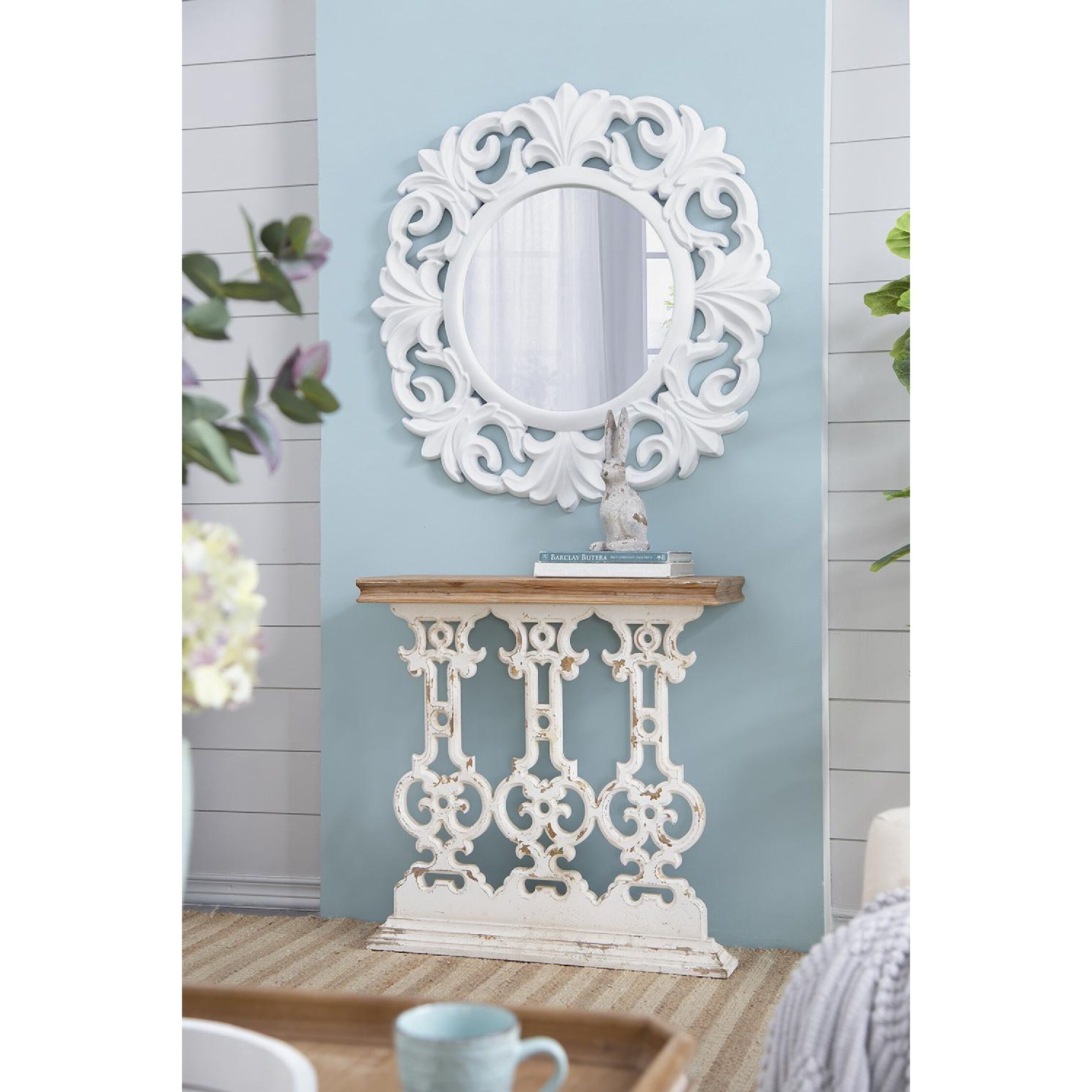 Classic 31.9 X 11.8 inch Natural/White Console Table