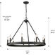 Alastair 9 Light 32 inch Matte Black Chandelier Ceiling Light