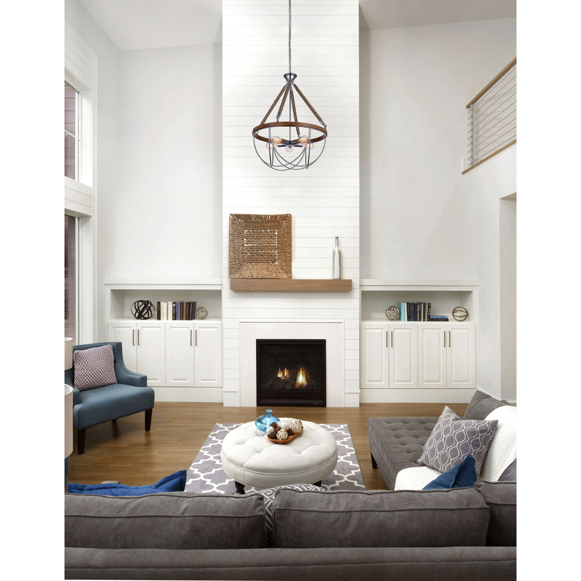 Parana 5 Light 24 inch Chrome Down Chandelier Ceiling Light