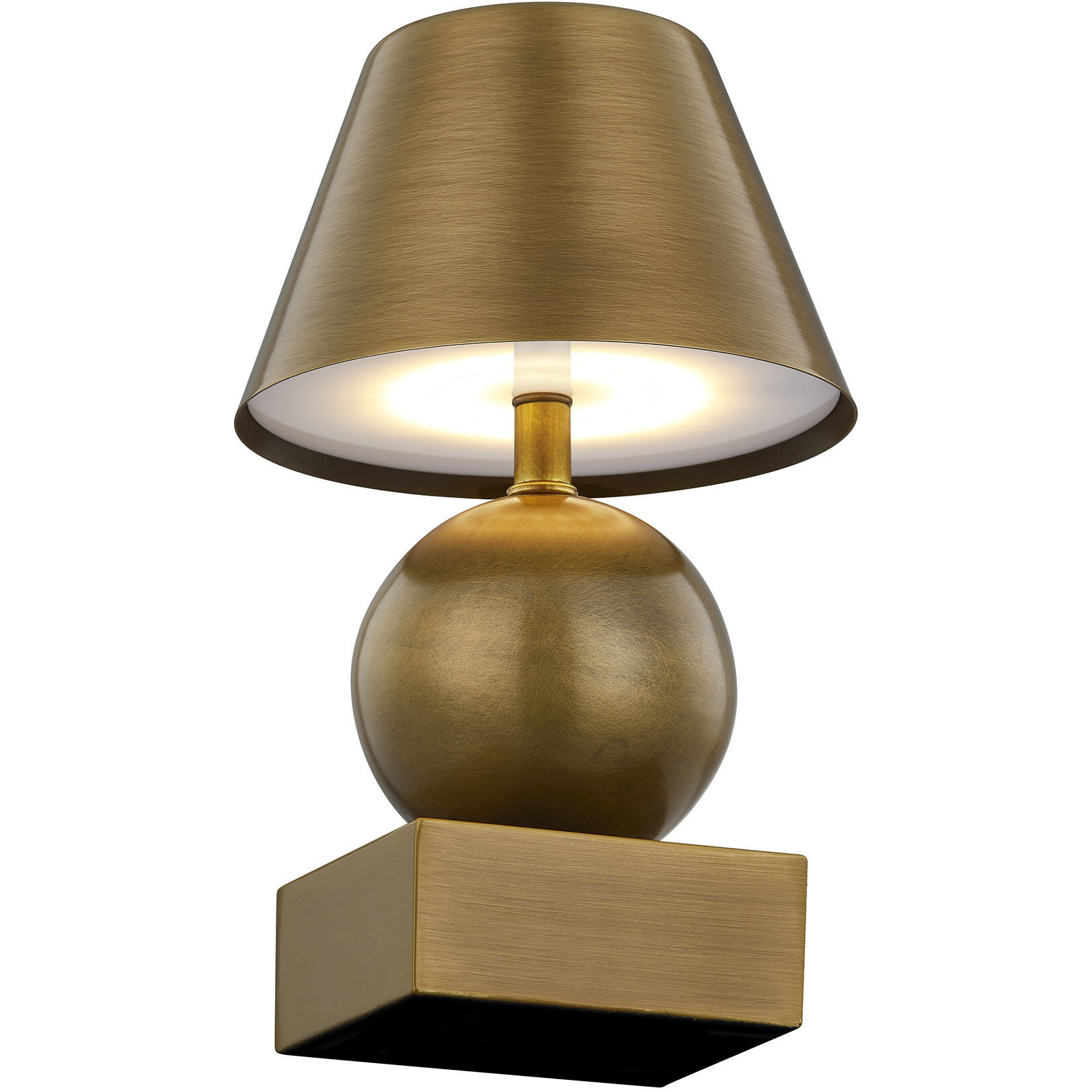 Silas 9.25 inch 2.30 watt Brass Portable Rechargeable Table Lamp Portable Light, Coco & Dash