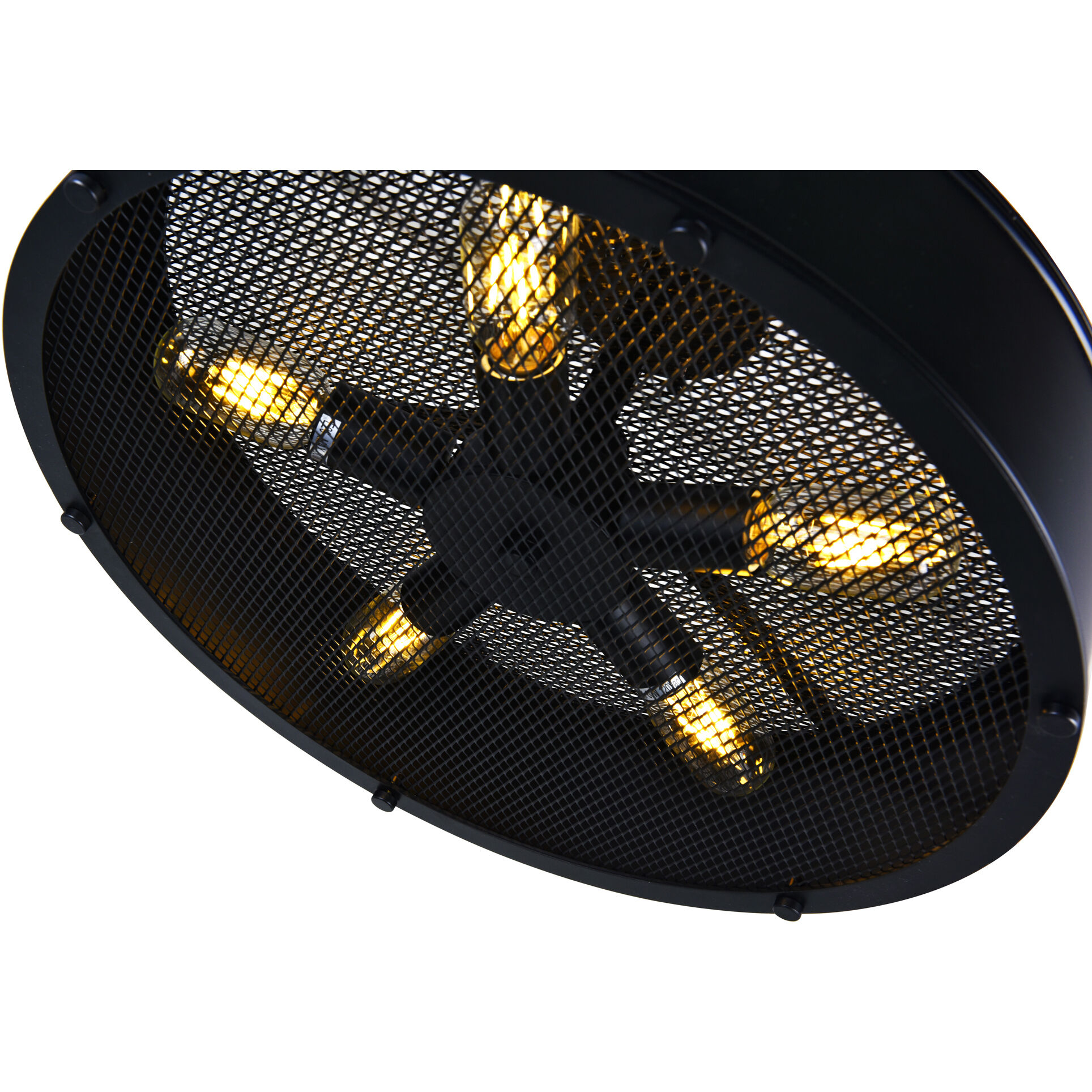 Tigris 5 Light 20 inch Black Drum Shade Flush Mount Ceiling Light