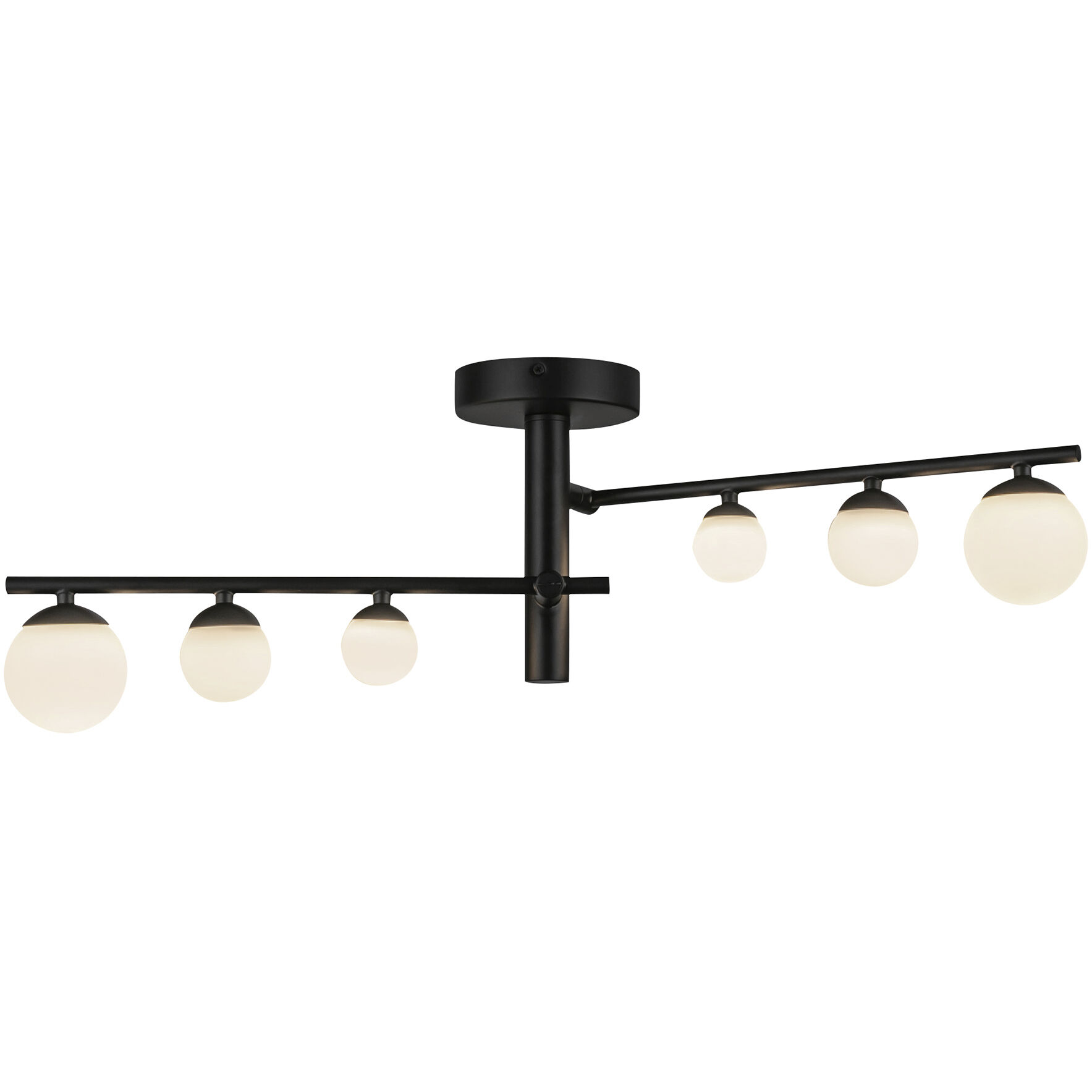Cypress LED 7.38 inch Black/Opal Glass Semi-Flush Mount Ceiling Light