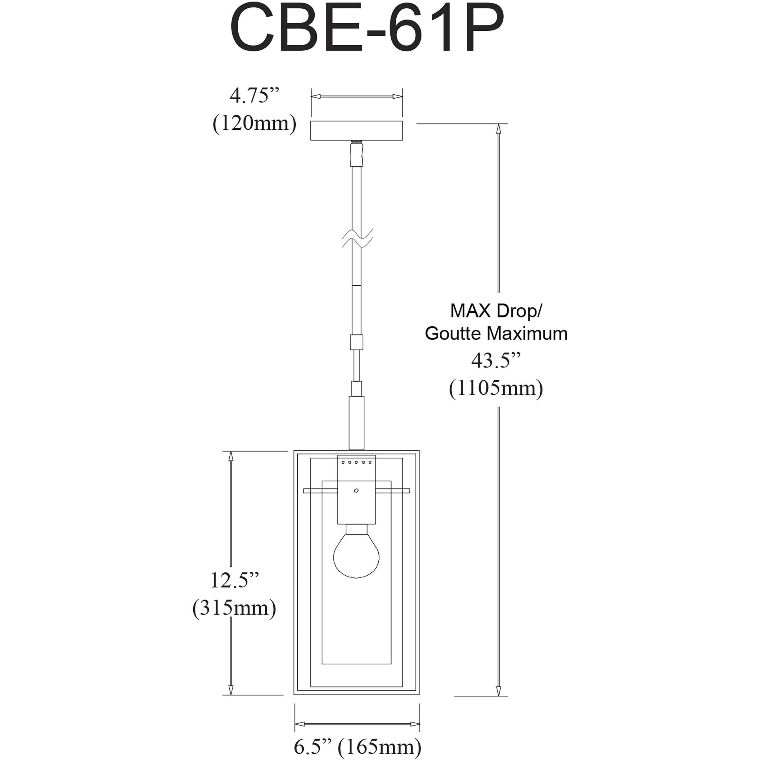 Cubo LED 6.5 inch Polished Chrome Pendant Ceiling Light