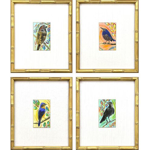 Sassy Birds Blue and Orange and Yellow and Multi Framed Art