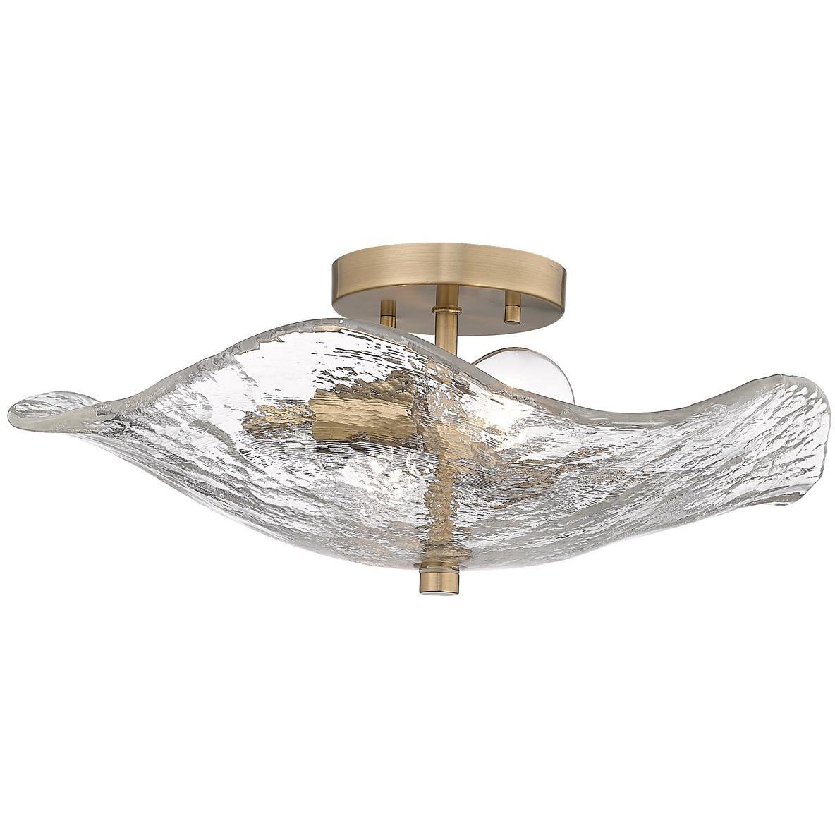 Samara 2 Light 15.38 inch Modern Brass Semi-Flush Mount Ceiling Light