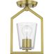 Vertex 1 Light 5 inch Brushed Gold Semi-Flush Mount Ceiling Light