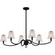 McKinney 6 Light 44 inch Matte Black Linear Chandelier Ceiling Light, Medium