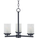 Corona 3 Light 16.5 inch Black Single-Tier Chandelier Ceiling Light in Frosted