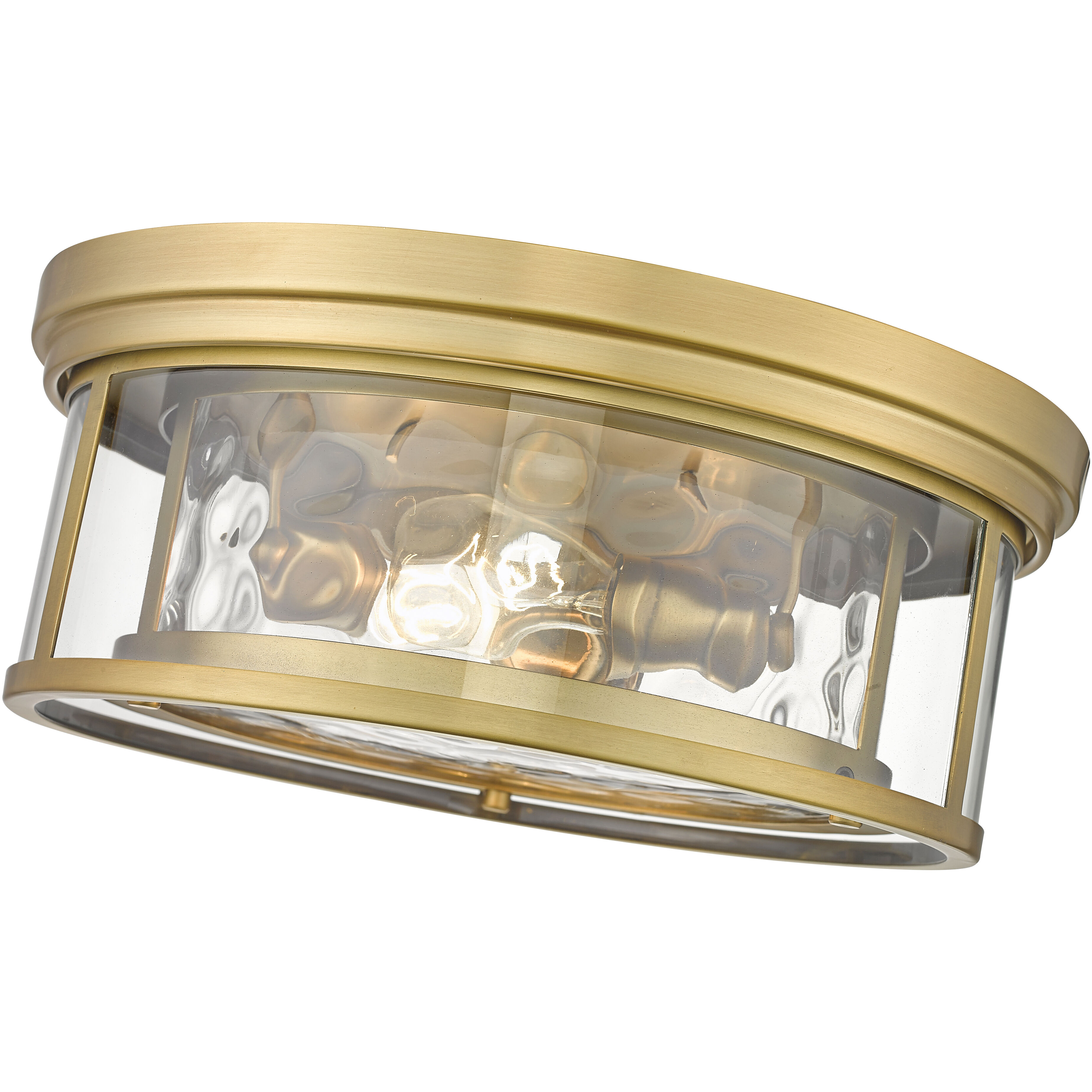 Clarion 3 Light 16 inch Rubbed Brass Flush Mount Ceiling Light in Rubbed Bronze