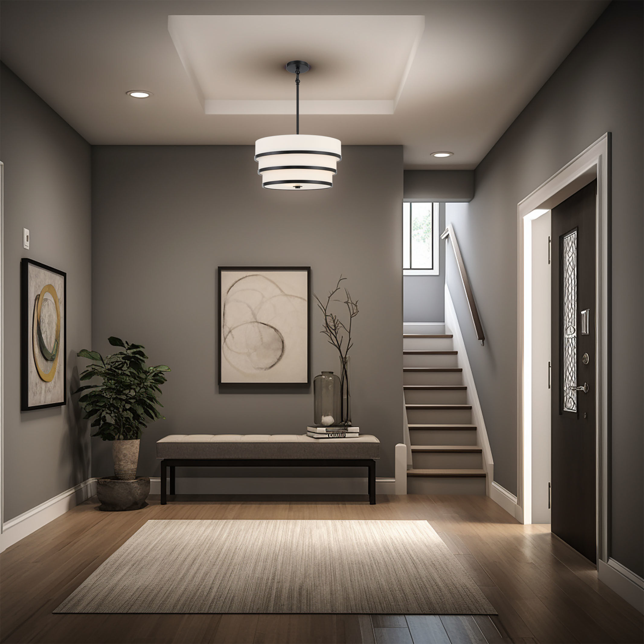 Cascade 3 Light Coal Pendant Ceiling Light