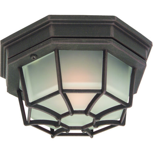 Bulkheads 1 Light 9 inch Rust Outdoor Flushmount, Small