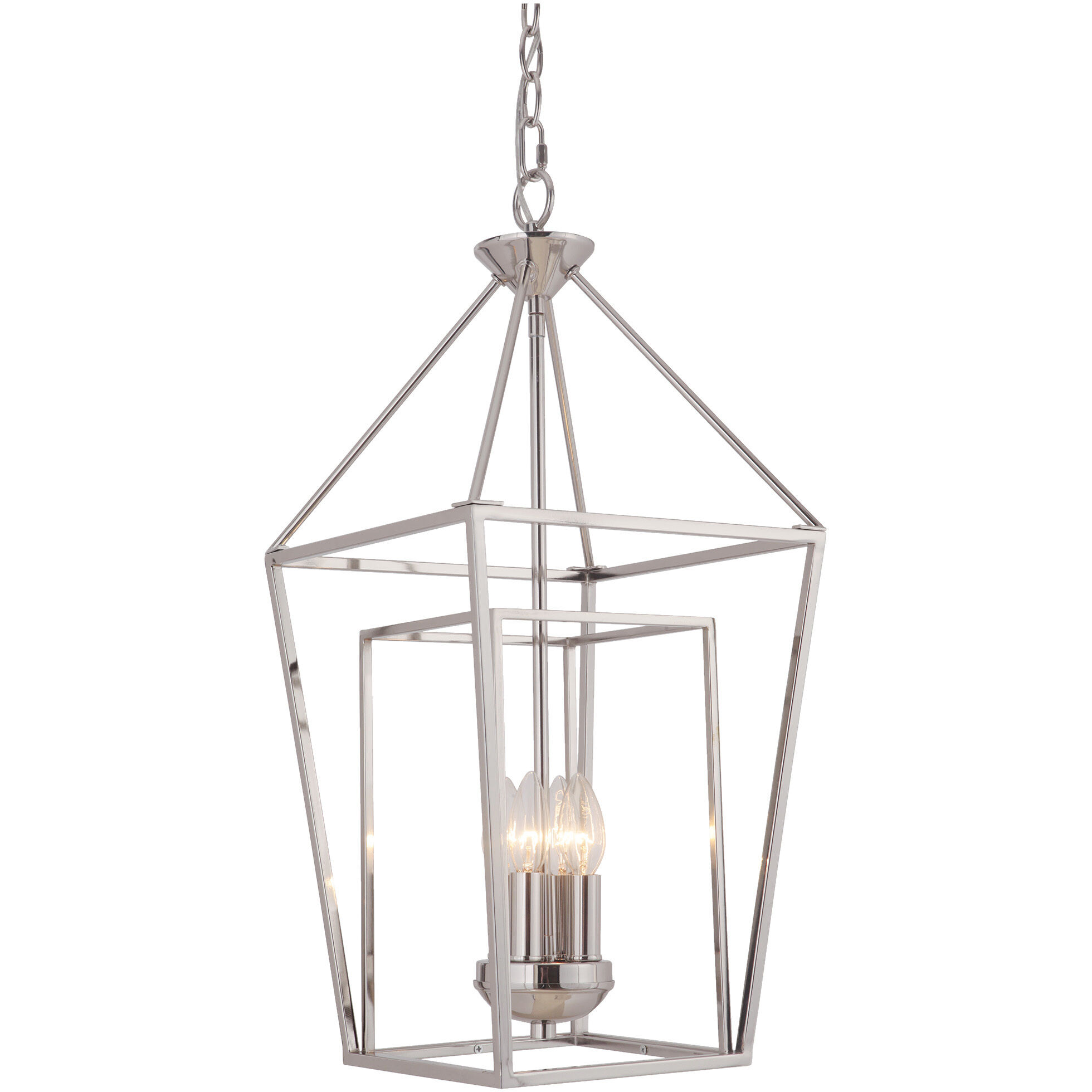 Hudson 4 Light 12 inch Polished Nickel Foyer Light Ceiling Light, Small