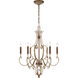 Magnolia Manor 6 Light 26.5 inch Pale Gold with Distressed Bronze Chandelier Ceiling Light