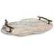 Stone And Twig Natural Marble and Cast Aluminum Indoor-Outdoor Tray