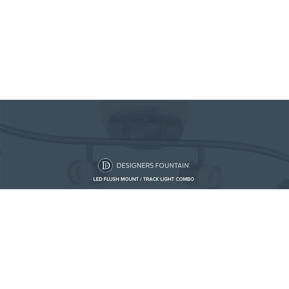 EnviroLite 4 Light 120 Brushed Nickel Track Kit/Flush Mount Combo Ceiling Light, S-Shaped Bar