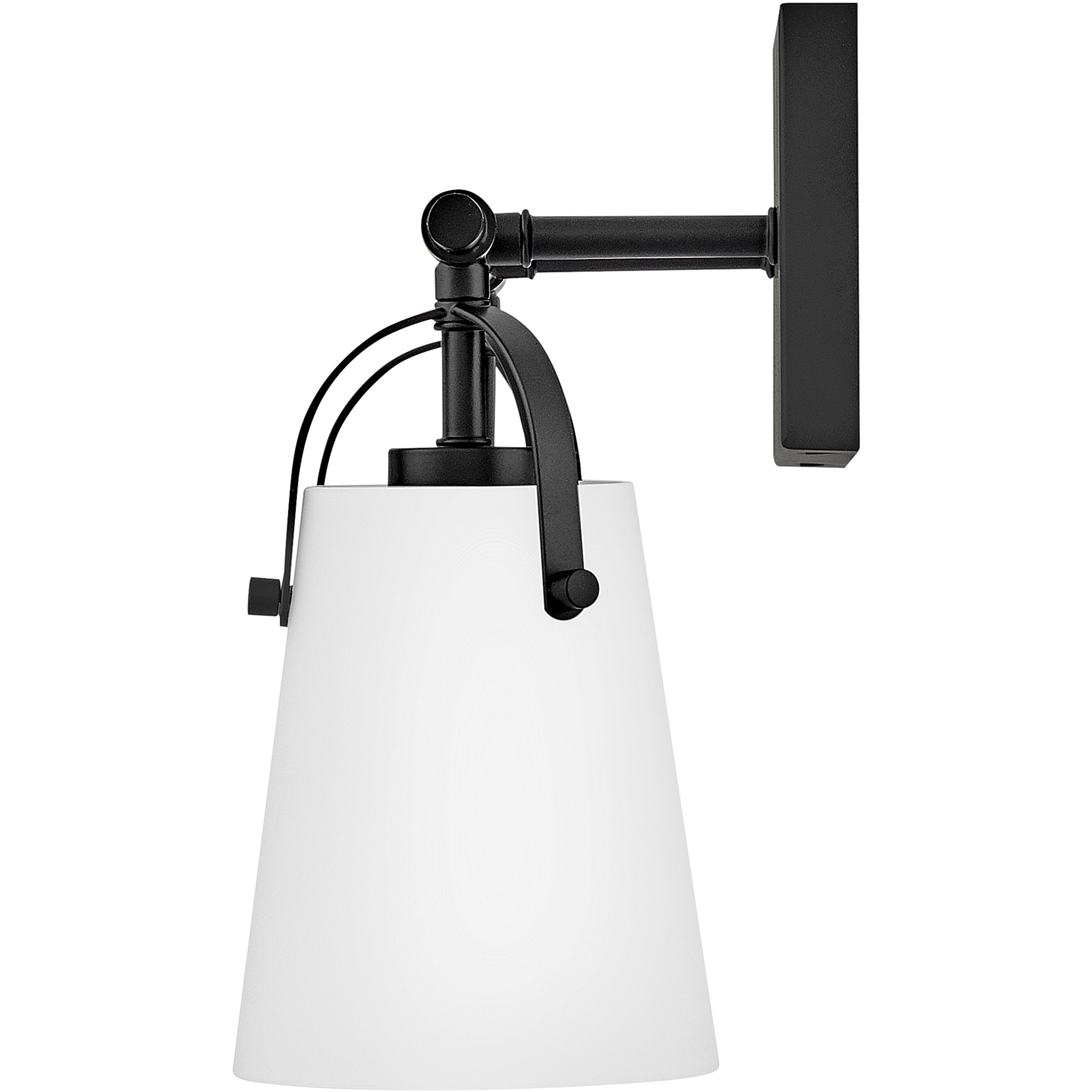 Foster 2 Light 13.75 inch Black Bath Light Wall Light in Etched Opal