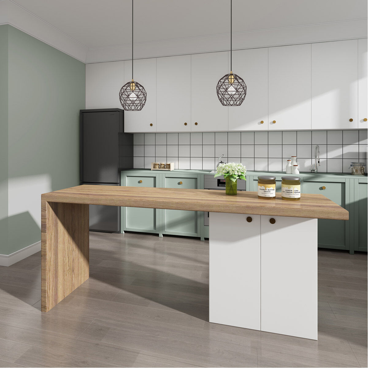 Geometric 1 Light 8 inch Bronze Mini Pendant Ceiling Light