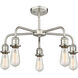 Fenton 5 Light 24.5 inch Satin Nickel Chandelier Ceiling Light in Plated Smoke