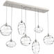 Misto 7 Light 48.4 inch Beige Silver Linear Pendant Ceiling Light in Misto Clear, Metallic Beige Silver, Multi-Port