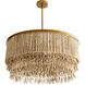 Baja 3 Light 30 inch Antique Brass Chandelier Ceiling Light in Natural Coco Beads