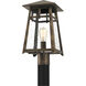 Merle 1 Light 18 inch Statuary Bronze Outdoor Post Lantern, Large