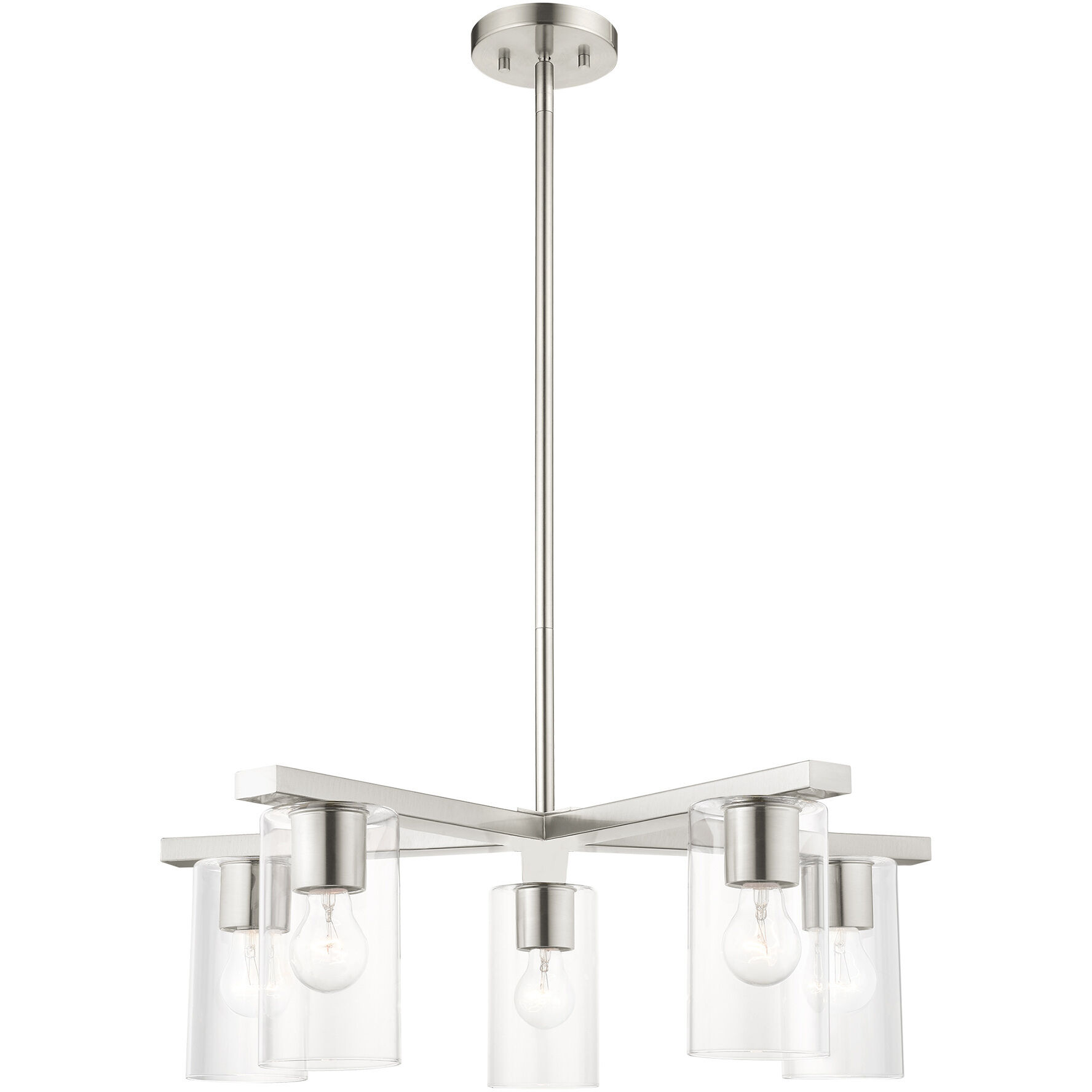 Zurich 5 Light 26 inch Brushed Nickel Chandelier Ceiling Light