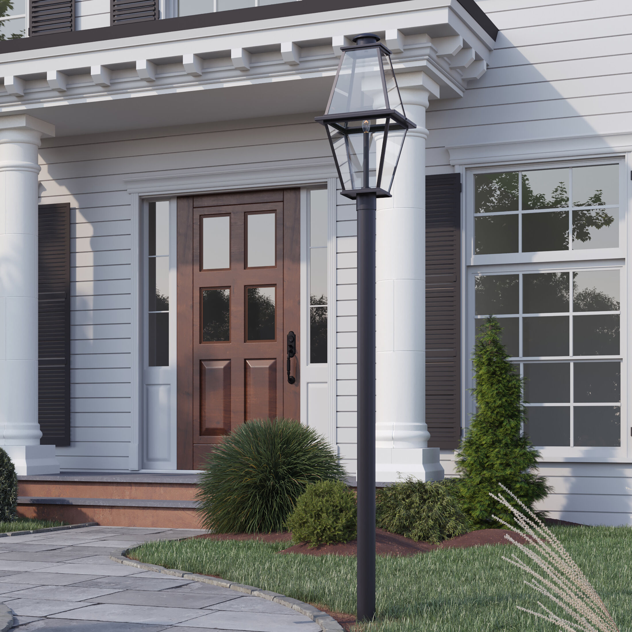 Bradshaw 1 Light 25.25 inch Textured Black Outdoor Post Lantern, Design Series