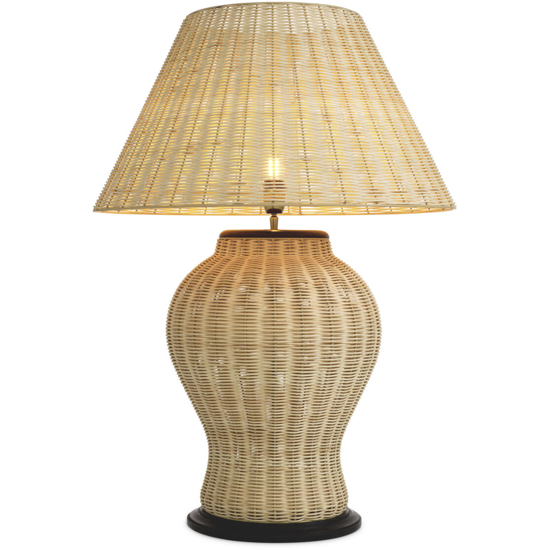 Dupoint 37.6 inch 100 watt Natural Rattan Table Lamp Portable Light