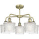 Niagra 5 Light 24.5 inch Antique Brass and Clear Chandelier Ceiling Light