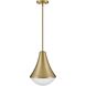 Haddie LED 11 inch Lacquered Brass Pendant Ceiling Light