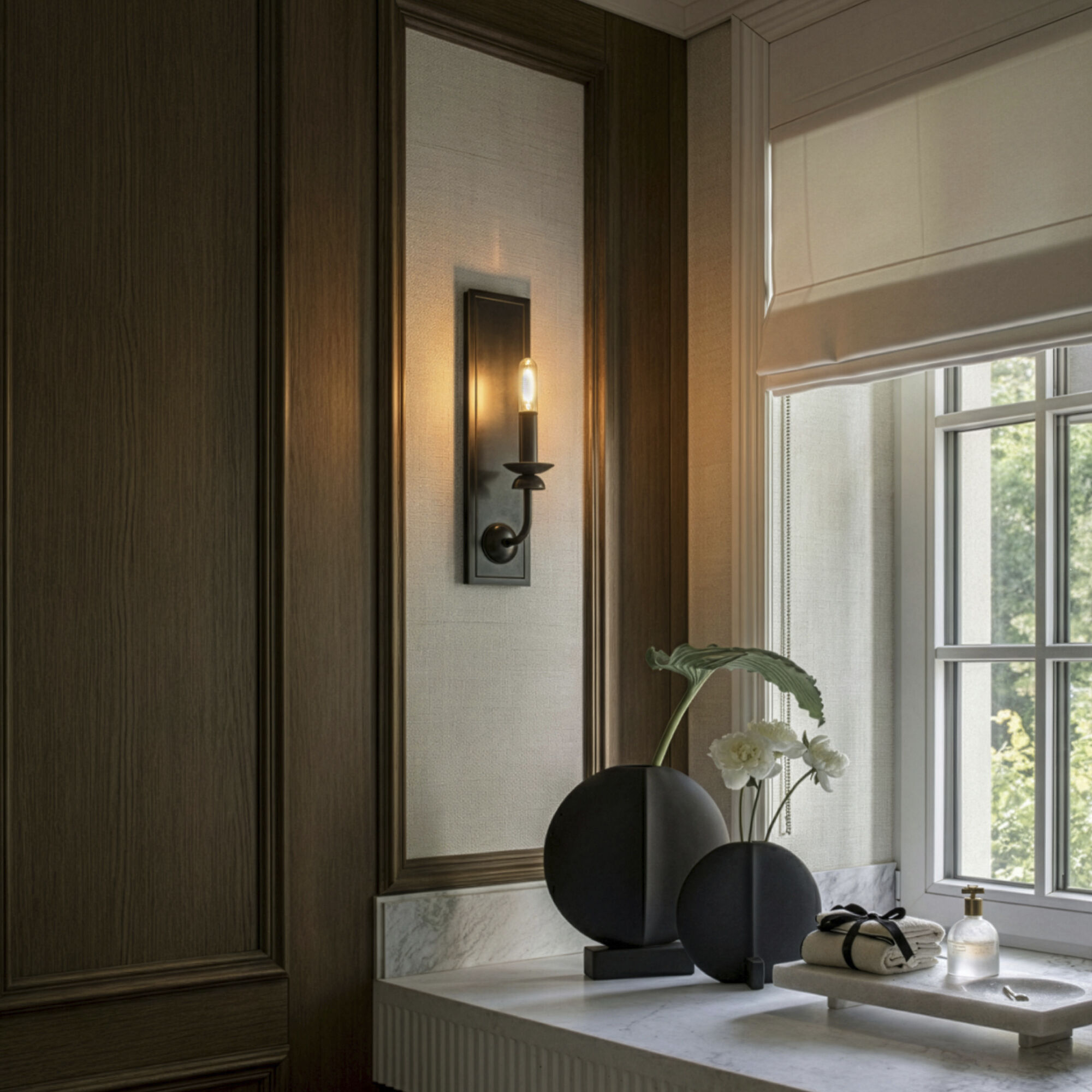 William 1 Light 4.5 inch Deep Patina Bronze Wall Sconce Wall Light