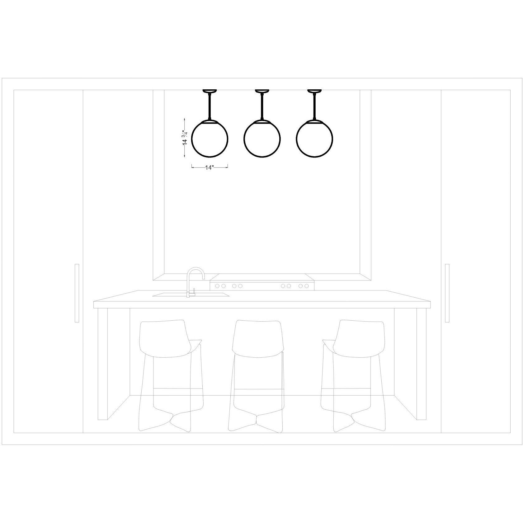 Leo - Hanging Globe Pendant Ceiling Light in Midnight Black