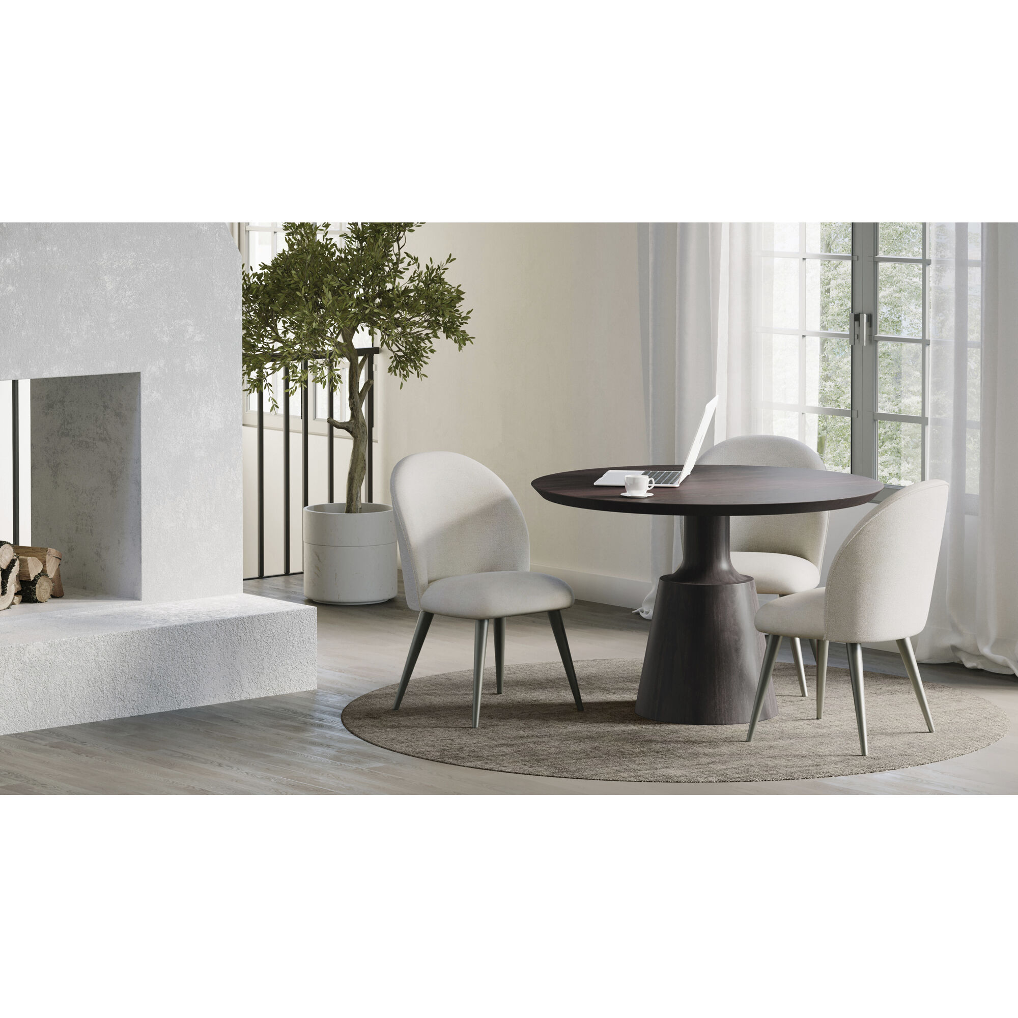Clarissa Grey Dining Chair in Light Grey, Set of 2