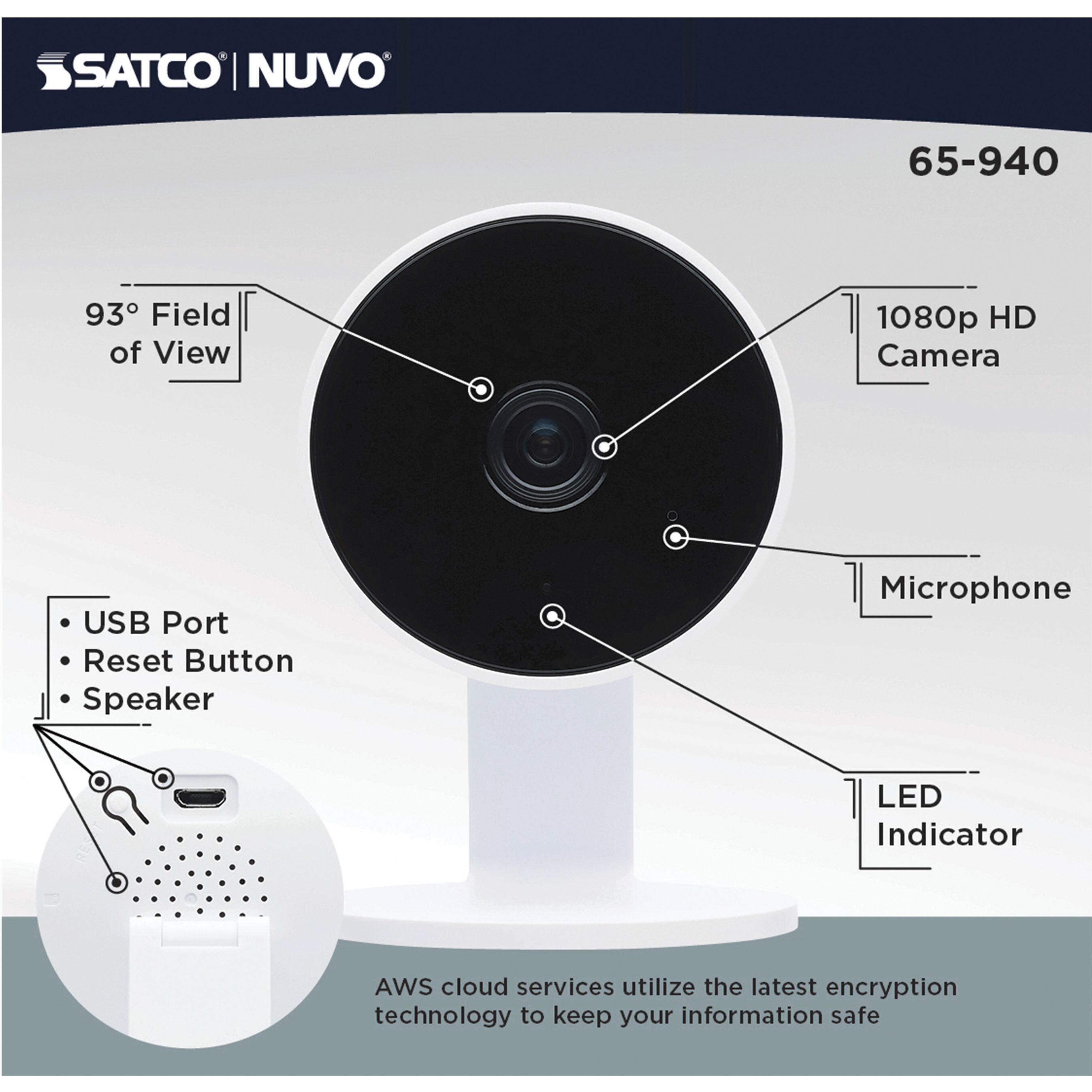 Brentwood White ADA Indoor Security Light Wall Light