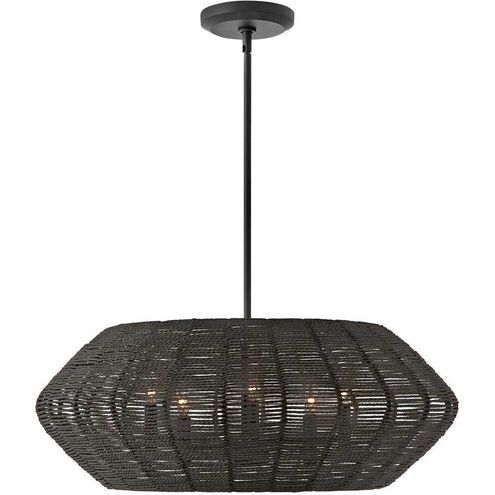 Lisa McDennon Luca LED 28 inch Black Indoor Chandelier Ceiling Light, Convertible to Semi-Flush