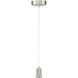 Port Nine LED 8 inch Brushed Steel Pendant Ceiling Light in Clear