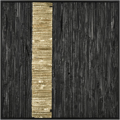 Stripe Wood Black with Gold Dimensional Wall Art