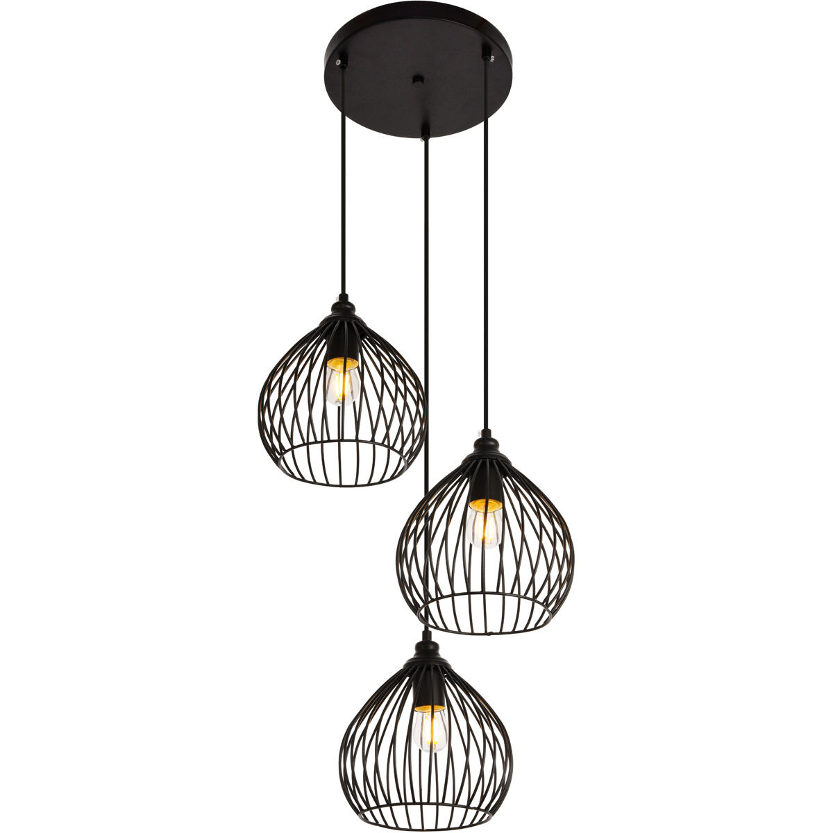 Sayer 3 Light 16 inch Black Pendant Ceiling Light