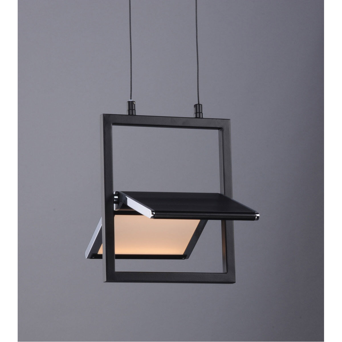 Glider LED 10.25 inch Black and Polished Chrome Single Pendant Ceiling Light