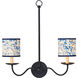 Marble Blue Drum Chandelier Shade