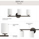 Replay 3 Light 22 inch Antique Bronze Bath Vanity Wall Light